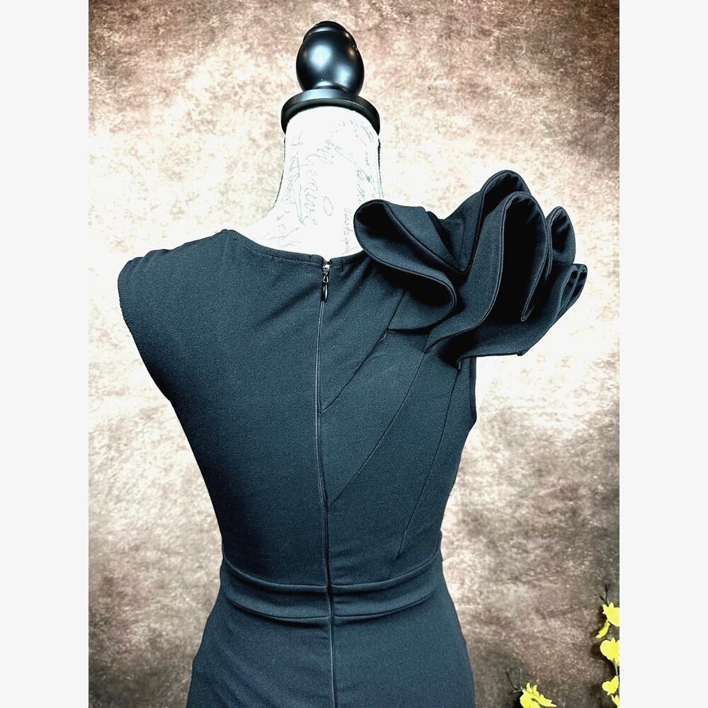 LuLu's Lucette Black Sleeveless Ruffled Mermaid Gown XS - Picture 14 of 15